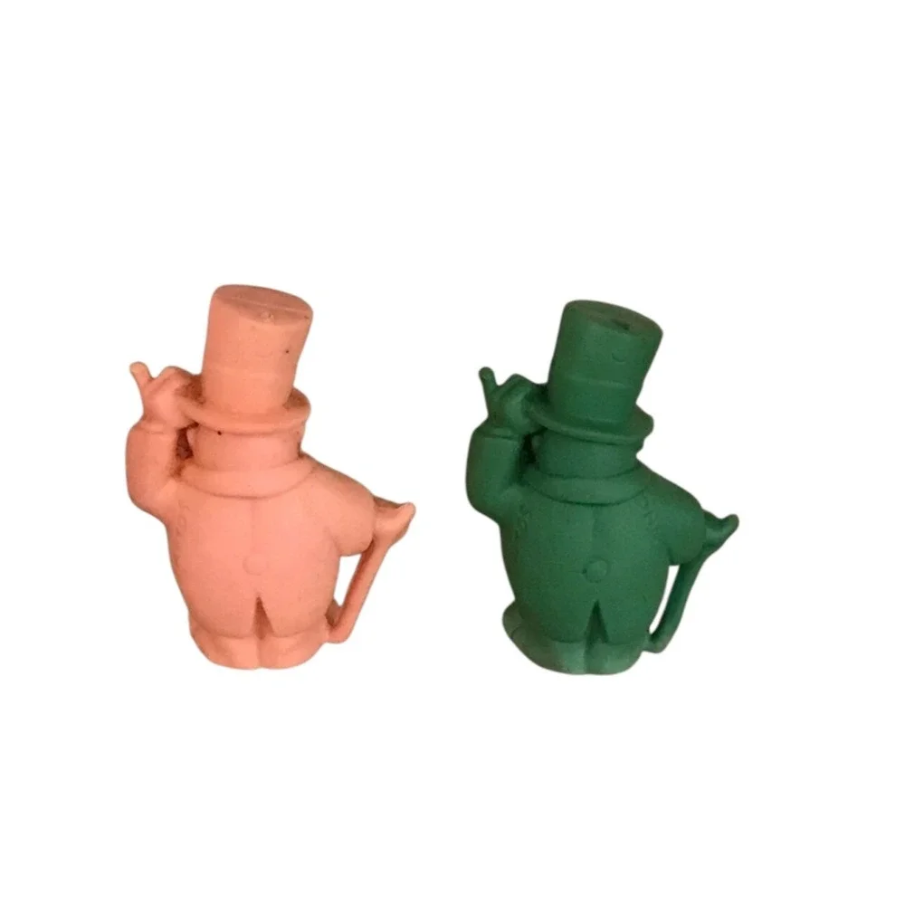 Pair of Vintage Frito Lay Green WC Fields Pencil Topper‎ Erasers 1971 Pink Green